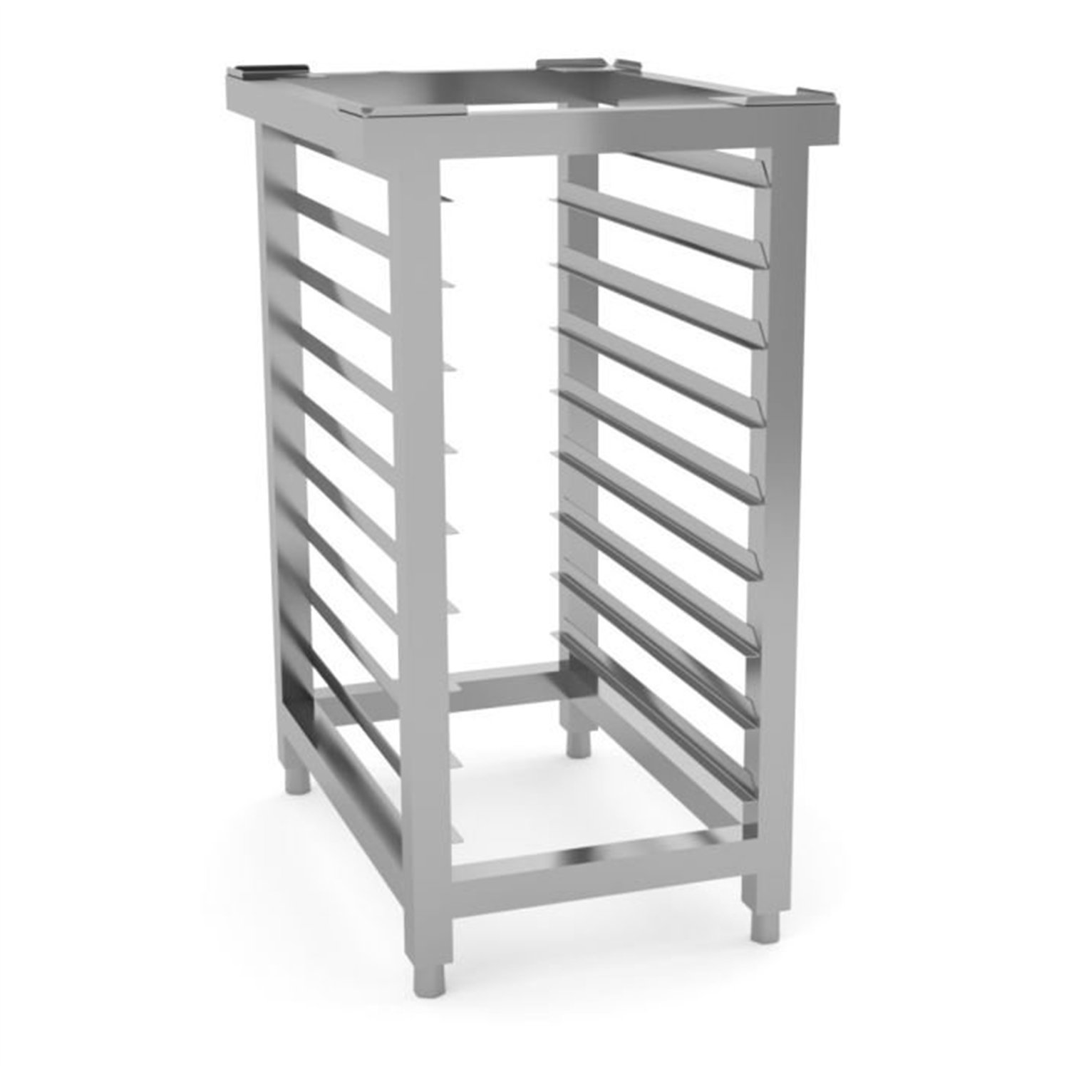 Suport cu șine, 9 tăvi GN 1/1, STAND WITH RUNNERS SET 9X1/1GN, Combi Steel