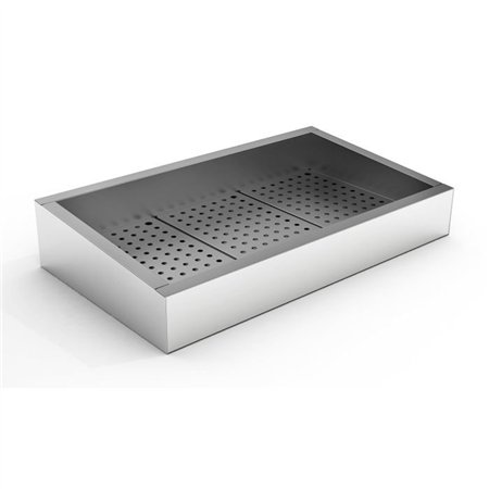 Container pentru gheață zdrobită, înclinat, 3/1 GN, AISI 304, cu drenaj pe partea de operare, Combi Steel