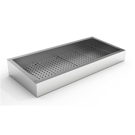 Container pentru gheață zdrobită, înclinat, 4/1 GN, AISI 304, cu drenaj pe partea de operare, Combi Steel