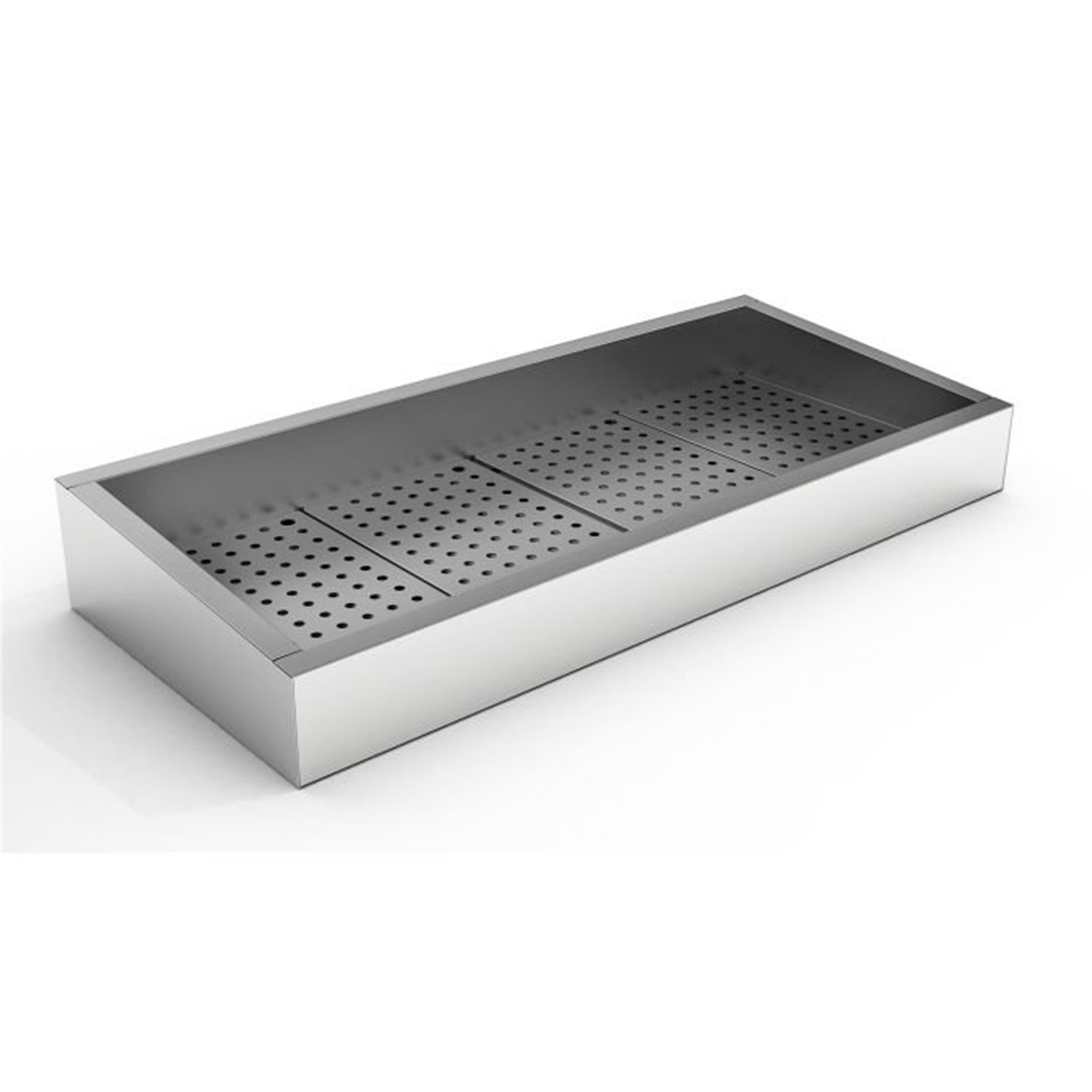 Container pentru gheață zdrobită, înclinat, 4/1 GN, AISI 304, cu drenaj pe partea de operare, Combi Steel