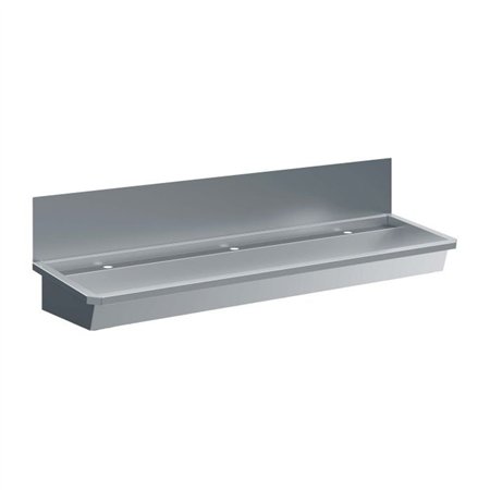 Chiuvetă inox, 3 robinete, 1800mm, cu dop de scurgere și protecție împotriva stropilor, excluzând bateriile, Combi Steel