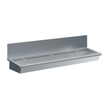 Chiuvetă inox, 3 robinete, 1800mm, cu dop de scurgere și protecție împotriva stropilor, excluzând bateriile, Combi Steel