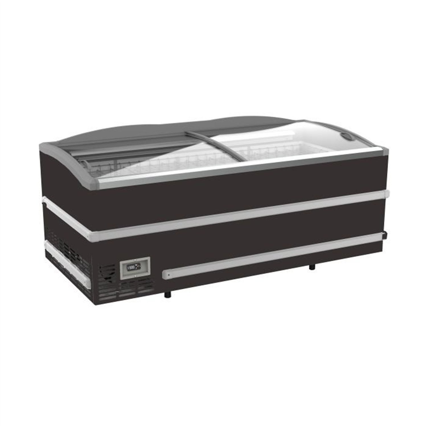 Ladă frigorifică, manuală, cu capac din sticlă, SUPERMARKET CHEST FREEZER BLACK HEAD ELEMENT, Combi Steel