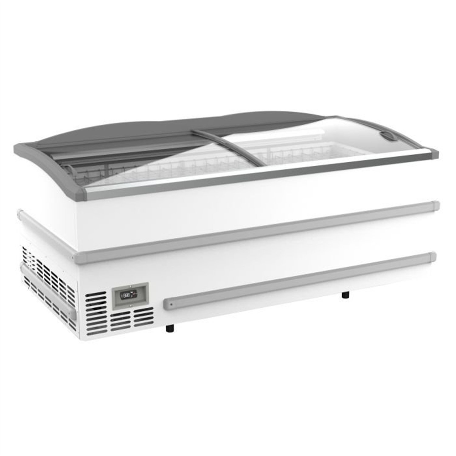 Ladă frigorifică, manuală, cu capac din sticlă, SUPERMARKET CHEST FREEZER WHITE HEAD ELEMENT, Combi Steel