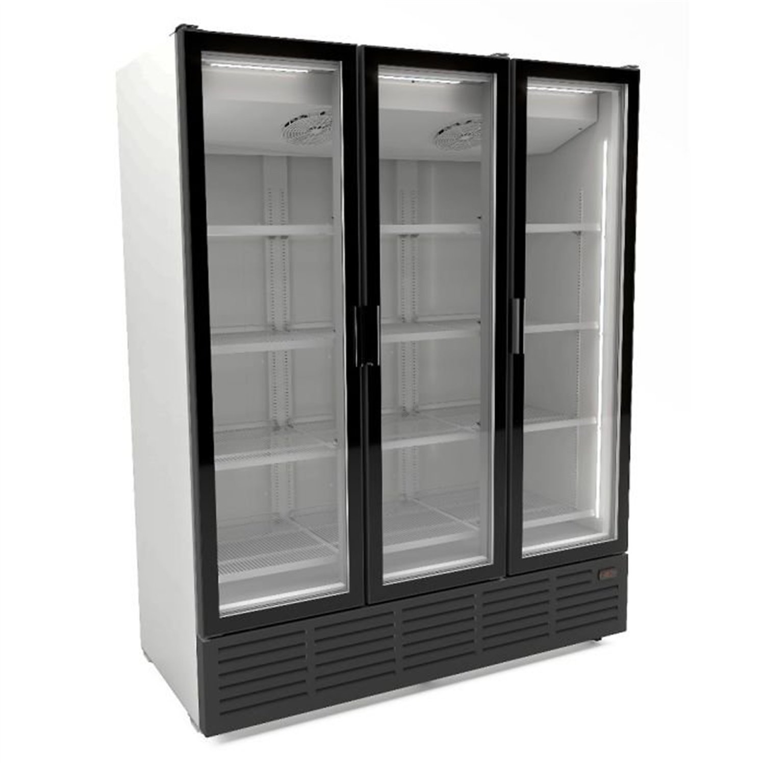 Refrigerator cu 3 uși din sticlă, alb, model 9002, Combi Steel