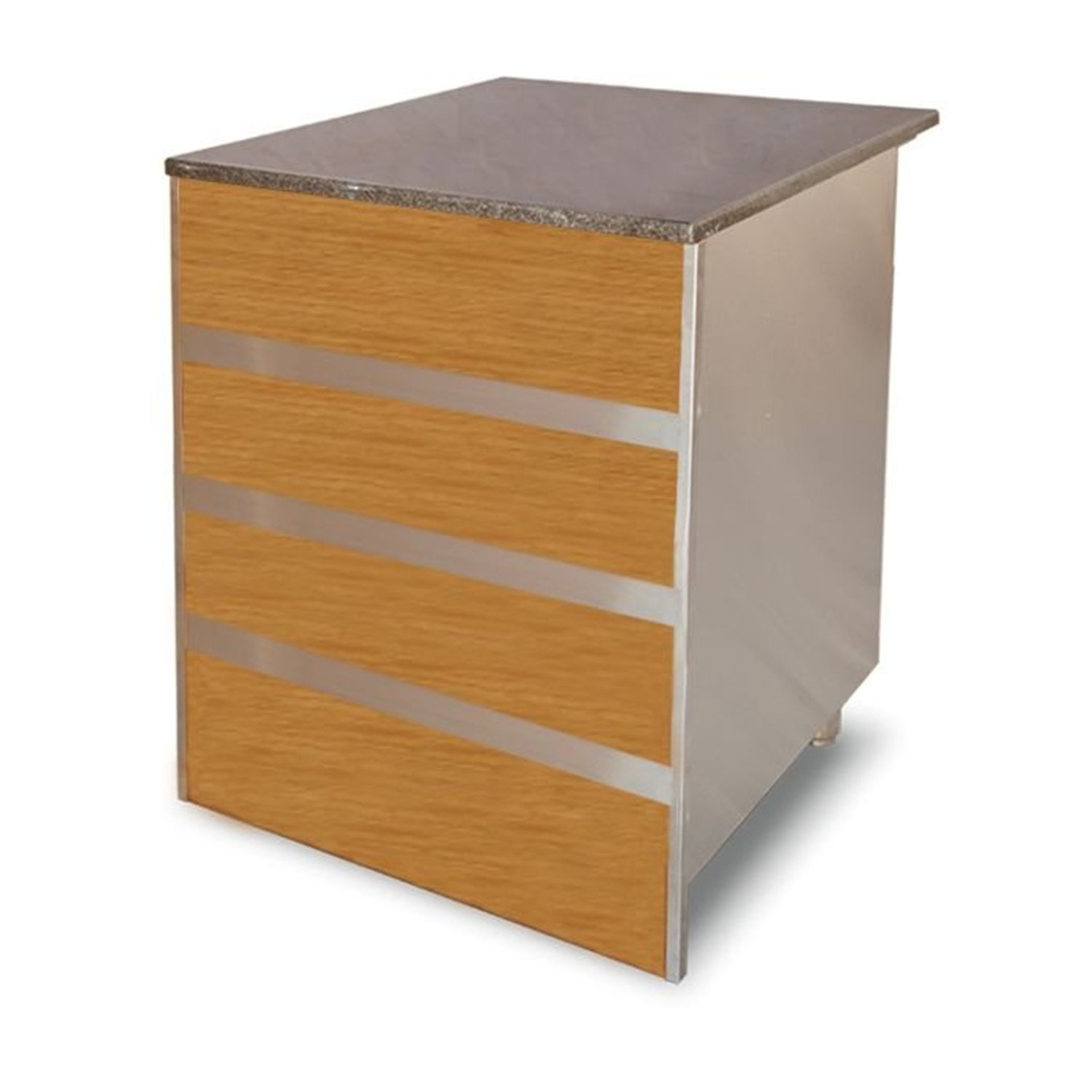 Bufet refrigerat, 4 sertare, 2 niveluri, CASH DECK, Combi Steel