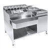 Stație cocktail bar, inclusiv chiuvetă, spălător de pahare, recipiente GN și suport rapid pentru sticle, Combi Steel.