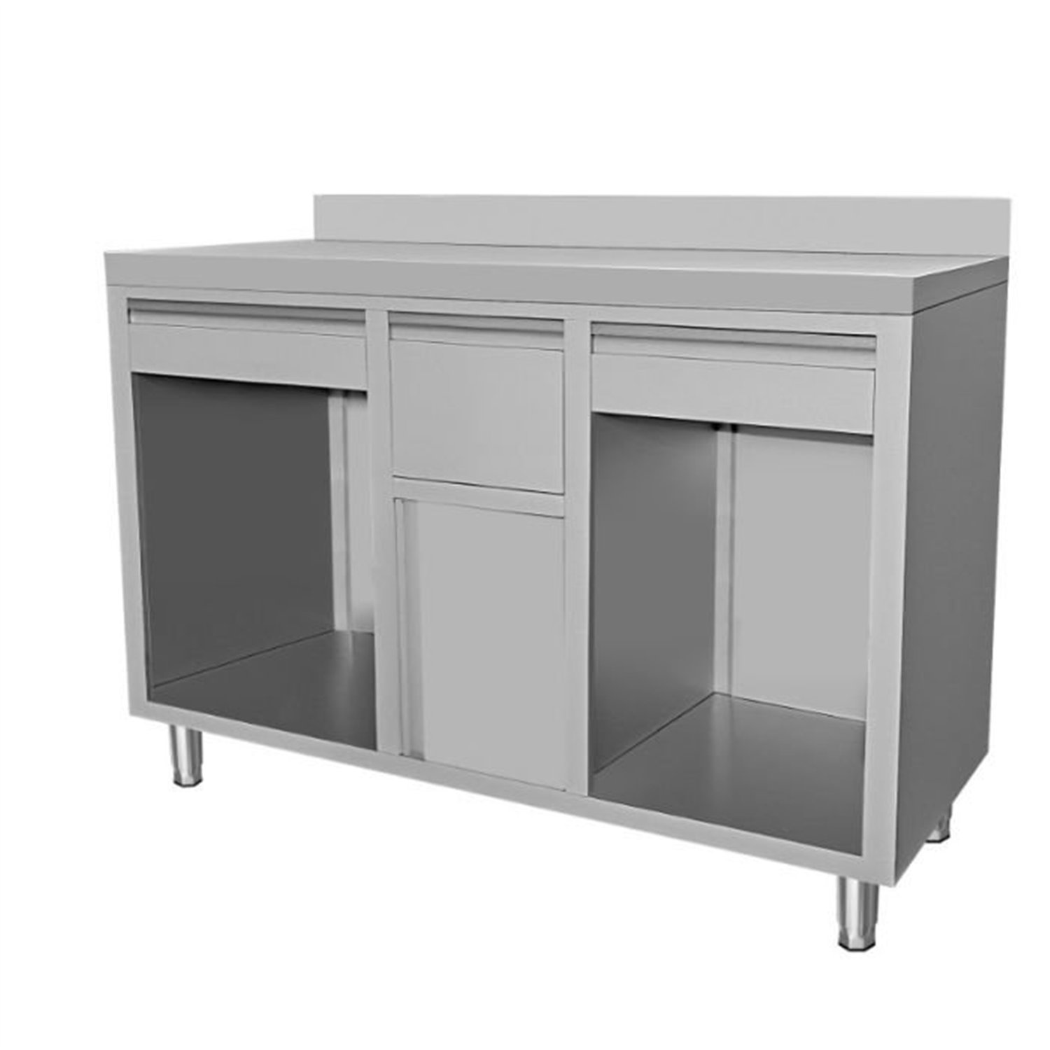 Masă de lucru din oțel inoxidabil, pentru cafea, 1500x600x1150, Combi Steel
