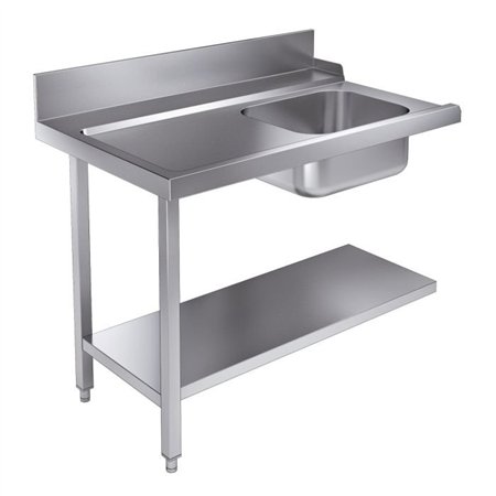 Masă de intrare, raft inferior 1200 stânga pentru 7280.0045-0046, Combi Steel