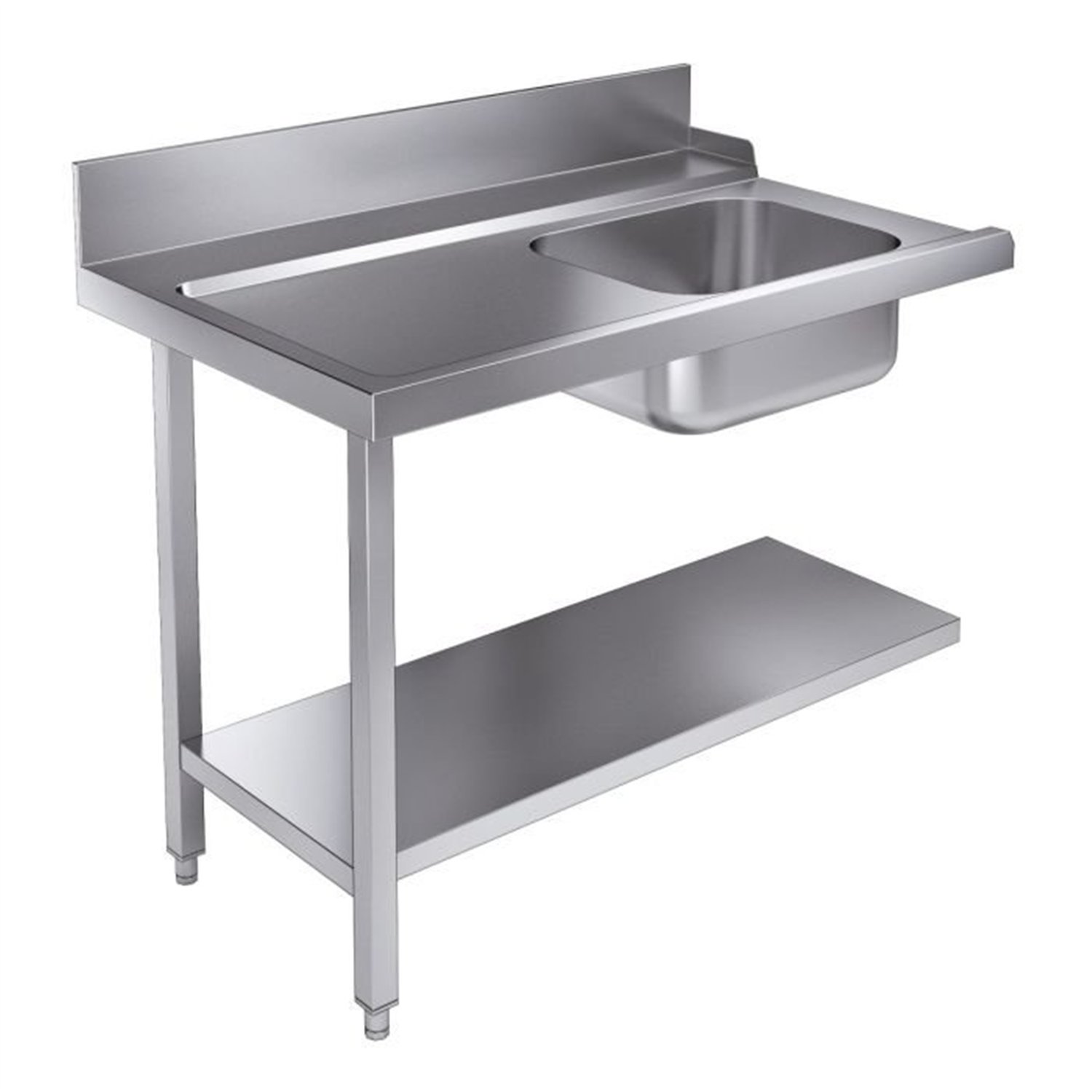 Masă de intrare, raft inferior 1200 stânga pentru 7280.0045-0046, Combi Steel
