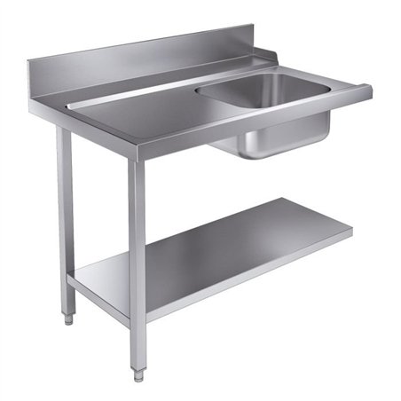 Masă de intrare, raft inferior 1200 stânga pentru 7280.0045-0046, Combi Steel