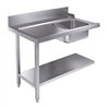 Masă de intrare, raft inferior 1200 stânga pentru 7280.0045-0046, Combi Steel