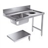 Masă de intrare, raft inferior cu orificiu pentru deșeuri, 1200 dreapta, 7280.0045-0046, Combi Steel