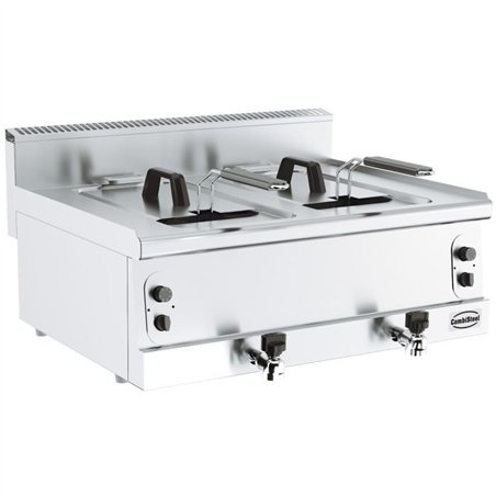 Prăjitor cu gaz, 2x8L, lățime 800mm, BASE 600 GAS FRYER 2X8L **ATTENTION, 800MM WIDTH**, marca Combi Steel.