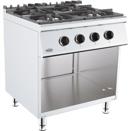 Aragaz profesional pe gaz, 4 arzătoare, BASE 700 GAS RANGE 4 BU., Combi Steel