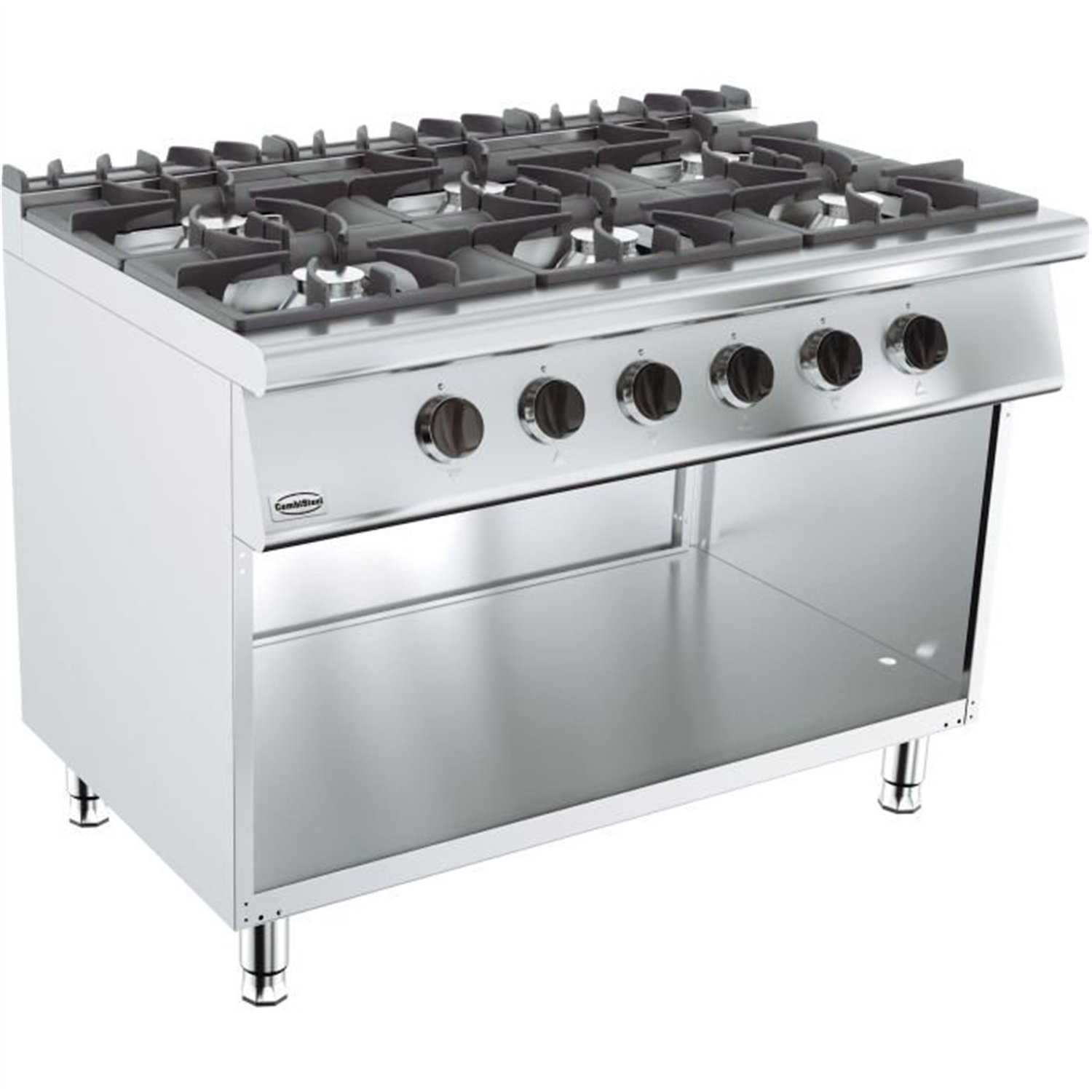 Aragaz profesional pe gaz, 6 arzătoare, BASE 700 GAS RANGE 6 BU., Combi Steel