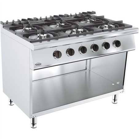 Aragaz profesional pe gaz, 6 arzătoare, BASE 700 GAS RANGE 6 BU., Combi Steel