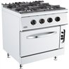 Aragaz pe gaz, 4 arzătoare, cu cuptor pe gaz, BASE 700 GAS STOVE 4 BU. WITH GAS OVEN, Combi Steel