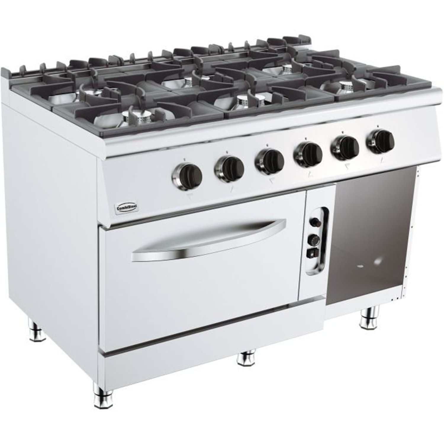 Aragaz cu gaz, 6 arzătoare, cuptor pe gaz, BASE 700 GAS STOVE 6 BU. WITH GAS OVEN, Combi Steel