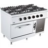 Aragaz cu gaz, 6 arzătoare, cuptor pe gaz, BASE 700 GAS STOVE 6 BU. WITH GAS OVEN, Combi Steel