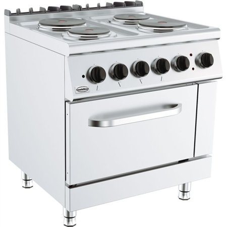 Aragaz electric, 4 plite, cu cuptor electric, BASE 700 ELECTRIC RANGE 4 PL. EL. OVEN, Combi Steel