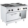 Aragaz profesional cu 4 arzătoare pe gaz, suprafață solidă, BASE 700 SOLID TOP RANGE 4 BU. GAS OVEN, Combi Steel