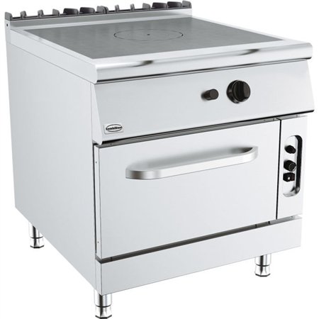 Aragaz profesional pe gaz, 900 mm, cu plită solidă, BASE 900 SOLID TOP RANGE GAS OVEN, Combi Steel