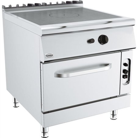 Aragaz profesional pe gaz, 900 mm, cu plită solidă, BASE 900 SOLID TOP RANGE GAS OVEN, Combi Steel