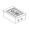 Aragaz pe gaz, 2 arzătoare, 9KW, Combi Steel