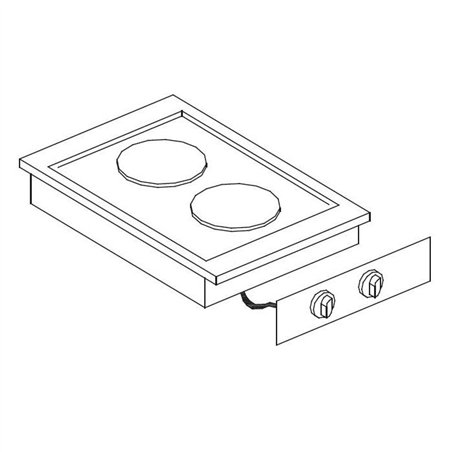 Plită electrică, 2 zone de gătire, EL. RANGE 2 PL., Combi Steel