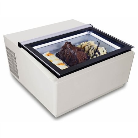 Vitrină frigorifică pentru înghețată, deschidere pe partea clientului, model COUNTERTOP WHITE, Combi Steel