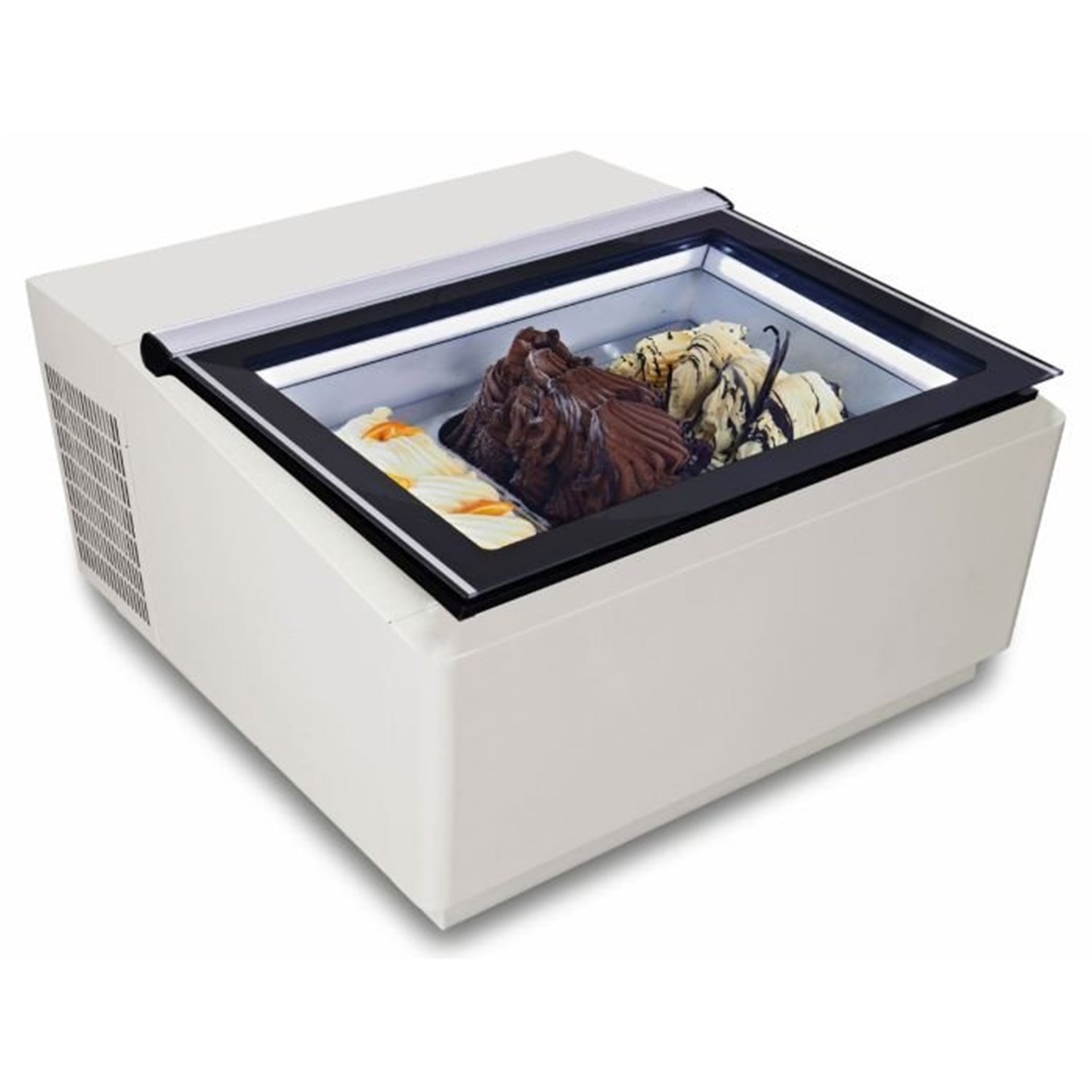 Vitrină frigorifică pentru înghețată, deschidere pe partea clientului, model COUNTERTOP WHITE, Combi Steel