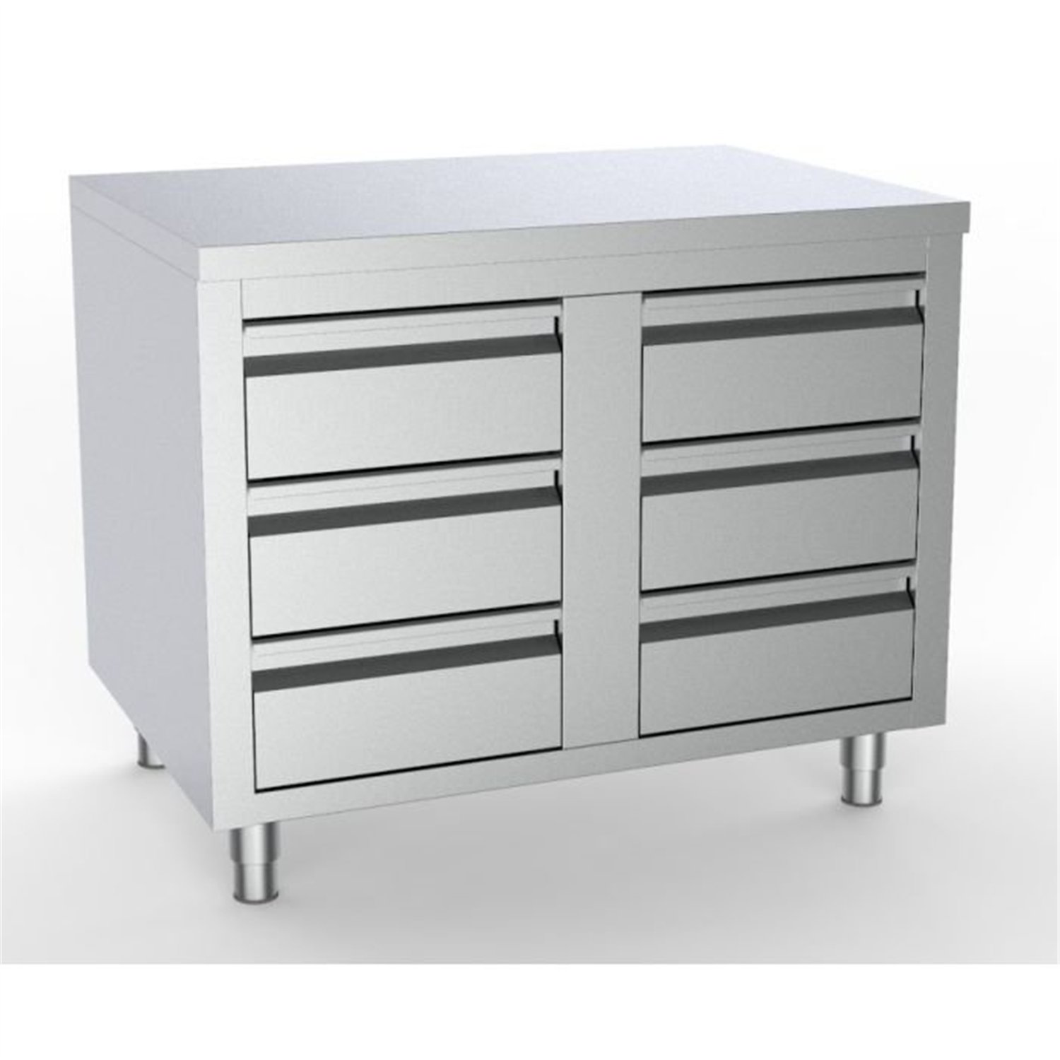 Masă de lucru, cu 6 sertare, 1000 mm, 700, Combi Steel