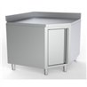 Masă de lucru colț, cu ușă și spate ridicat, 1000/1000 pentru mese de 600mm, Combi Steel