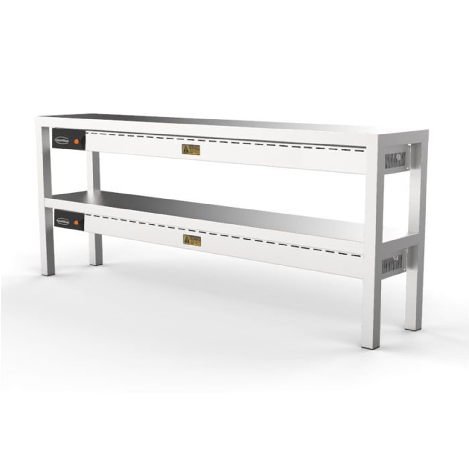 Suport de servire, încălzitor ceramic cu 2 niveluri, 8 radiatoare de 250W, OVERSHELF CERAMIC HEATED 2 LEVEL 1600, Combi Steel.