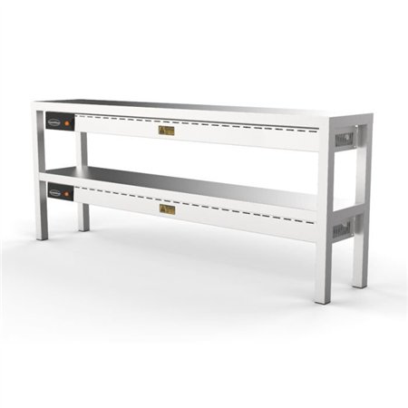 Raft încălzit ceramic, 2 niveluri, 10 încălzitoare de 250W, OVERSHELF CERAMIC HEATED 2 LEVEL 1800, Combi Steel.
