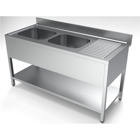 Unitate chiuvetă, raft inferior stânga, 1600 mm, 700 SINK UNIT SHELF 2 LEFT 1600, Combi Steel