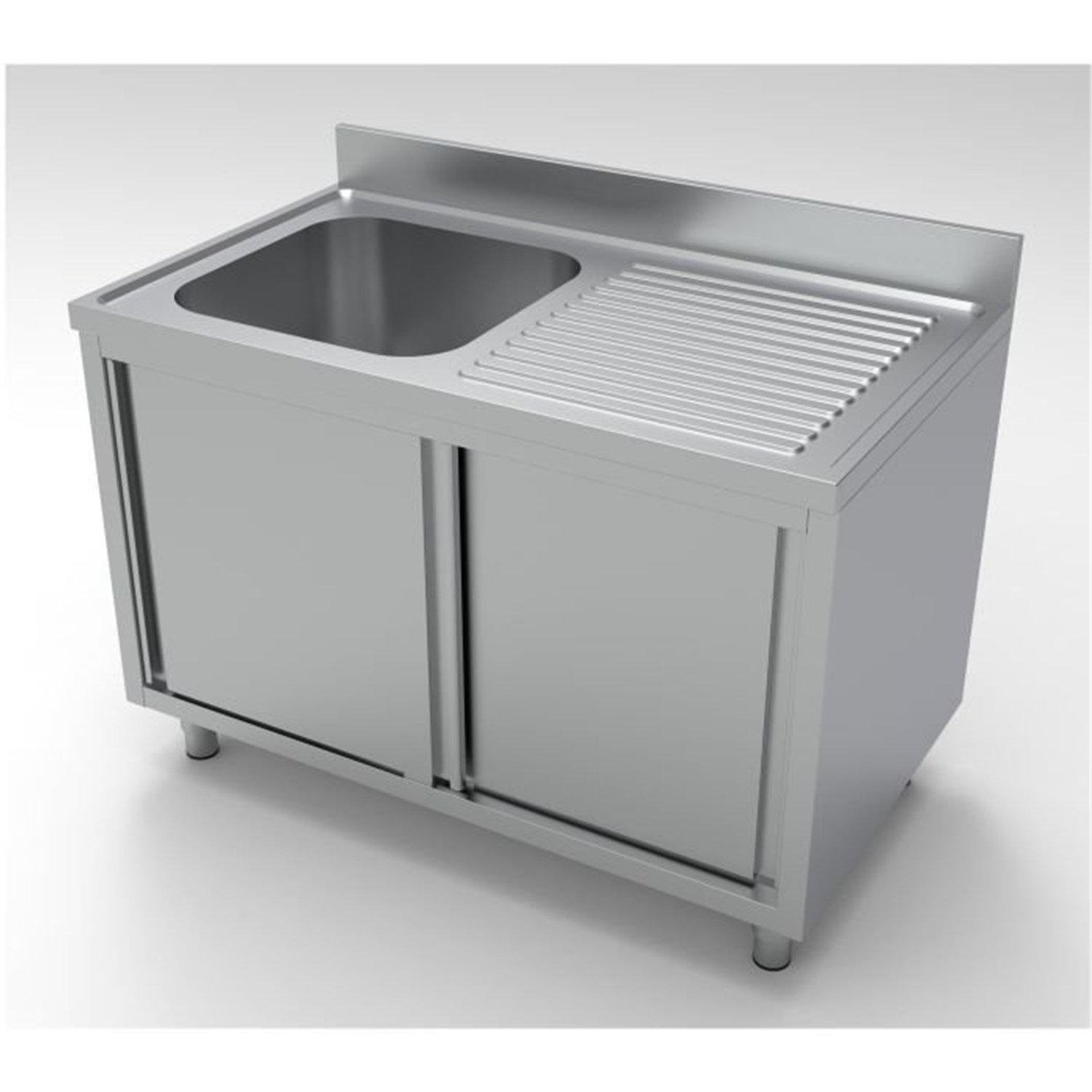 Unitate chiuvetă, cu uși glisante, 1 stânga, 1200 mm, Combi Steel