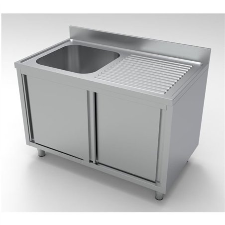 Unitate chiuvetă, cu uși glisante, 1 stânga, 1200 mm, Combi Steel