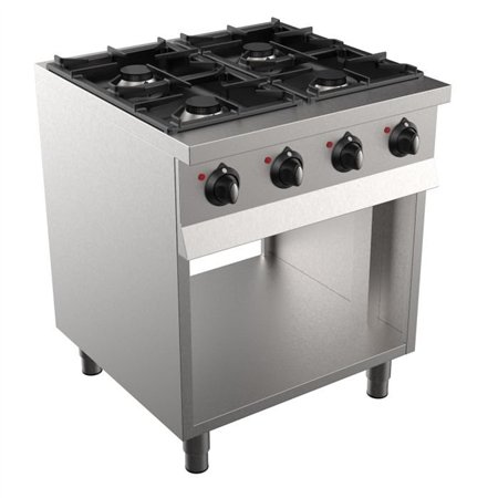 Aragaz profesional pe gaz, 4 arzătoare, BASE 700 GAS RANGE 4 BU., Combi Steel