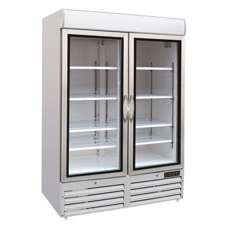 Congelator cu 2 uși din sticlă, 600 litri, Combi Steel