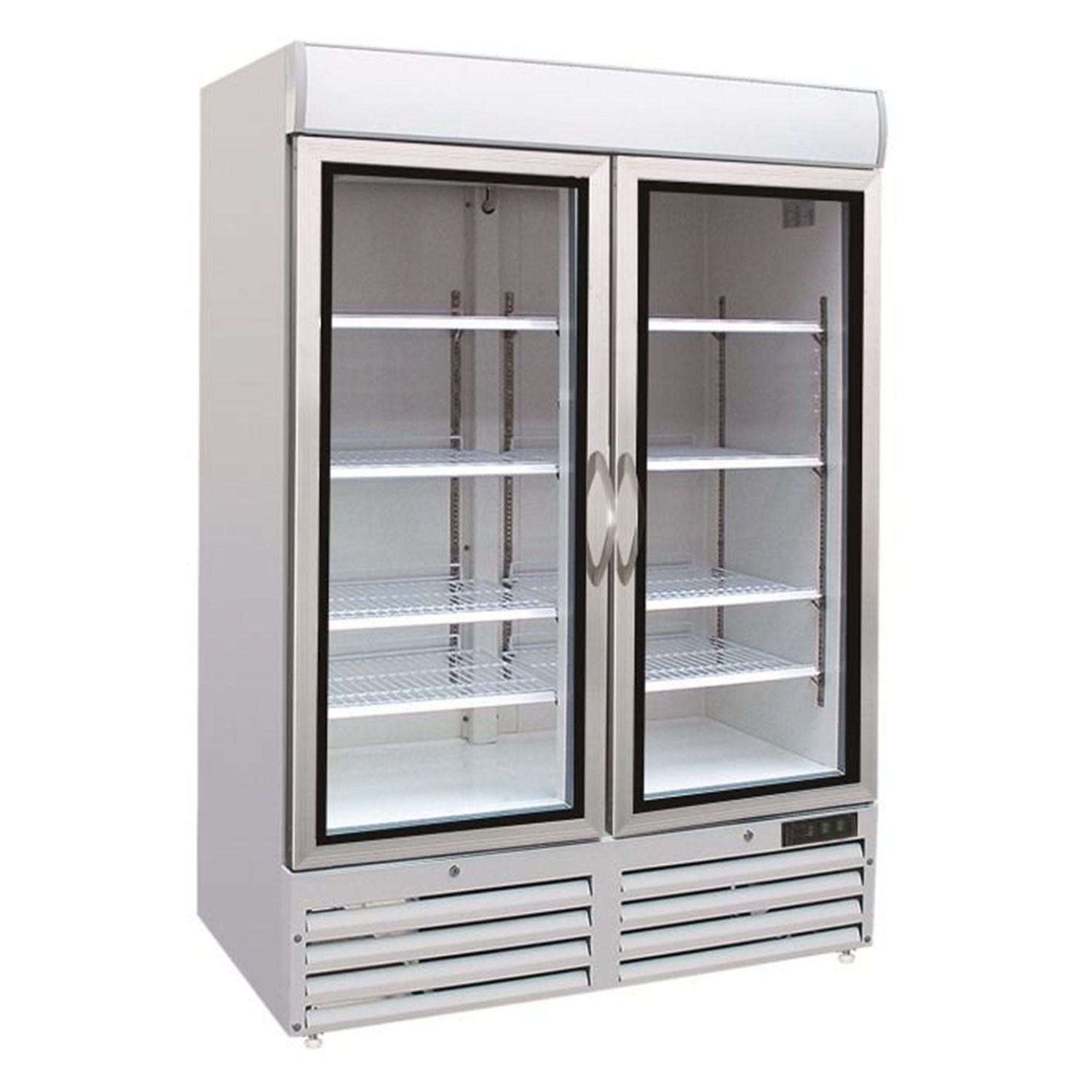 Congelator cu 2 uși din sticlă, 600 litri, Combi Steel