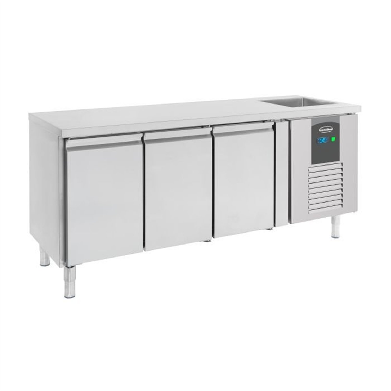 Masă refrigerată cu chiuvetă, 3 uși, 700 REFRIGERATED COUNTER SINK 3 DOORS, Combi Steel
