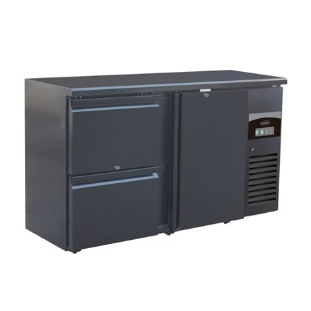 Răcitor băuturi, 1 ușă, 2 sertare, BARCOOLER BLACK 1 DOOR AND 2 DRAWERS, Combi Steel