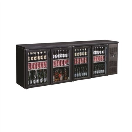 Răcitor backbar, 4 uși din sticlă, BACKBAR COOLER BLACK 4 GLASS DOORS *TRANSPORT ON REQUEST*, Combi Steel