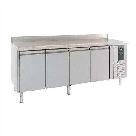 Masă frigorifică cu 4 uși, design cu spate înalt, Combi Steel