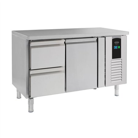 Masă frigorifică, 1 ușă și 2 sertare, 700 REFRIGERATED COUNTER ENERGY LINE, Combi Steel
