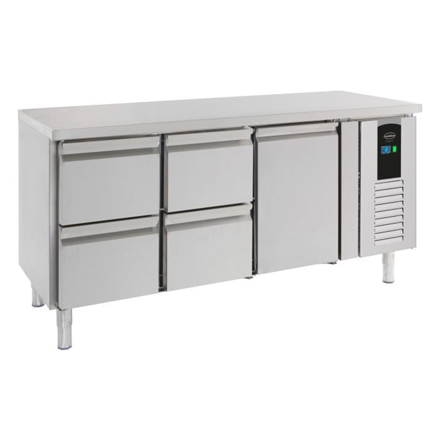 Masă refrigerată, 1 ușă și 4 sertare, 700 REFRIGERATED COUNTER 1 DOOR AND 4 DRAWERS ENERGY LINE, Combi Steel