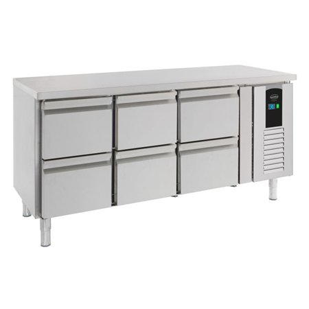 Masă frigorifică, 6 sertare, linie energetică, 700 REFRIGERATED COUNTER 6 DRAWERS ENERGY LINE, Combi Steel