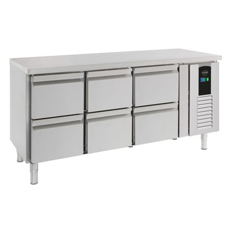 Masă frigorifică, 6 sertare, linie energetică, 700 REFRIGERATED COUNTER 6 DRAWERS ENERGY LINE, Combi Steel